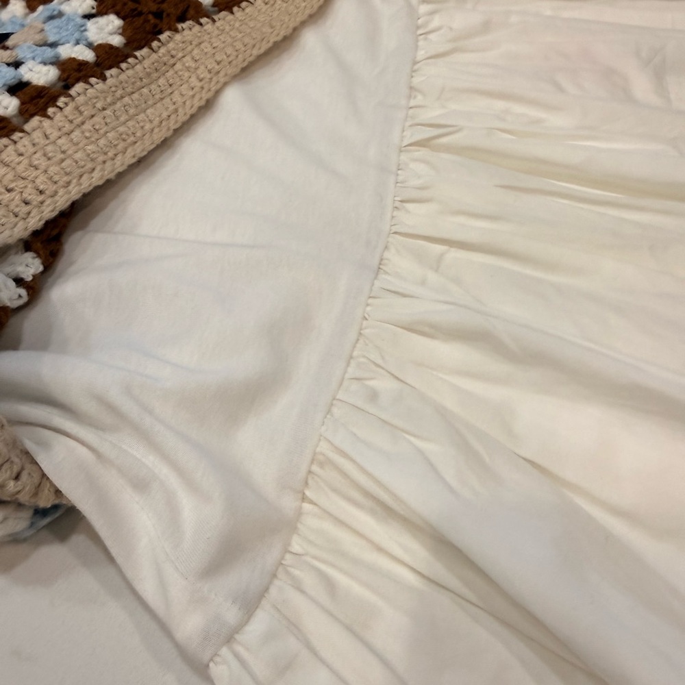 NWT - En Saison Evie Crochet Overlay Puff Sleeve A-Line Mini Dress - Medium - Picture 8 of 10